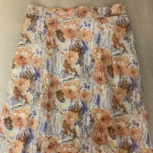 Floral medium length skirt